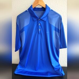 Nike Golf Dri-Fit Blue Mens Polyester Polo Shirt XL Retails $49+
